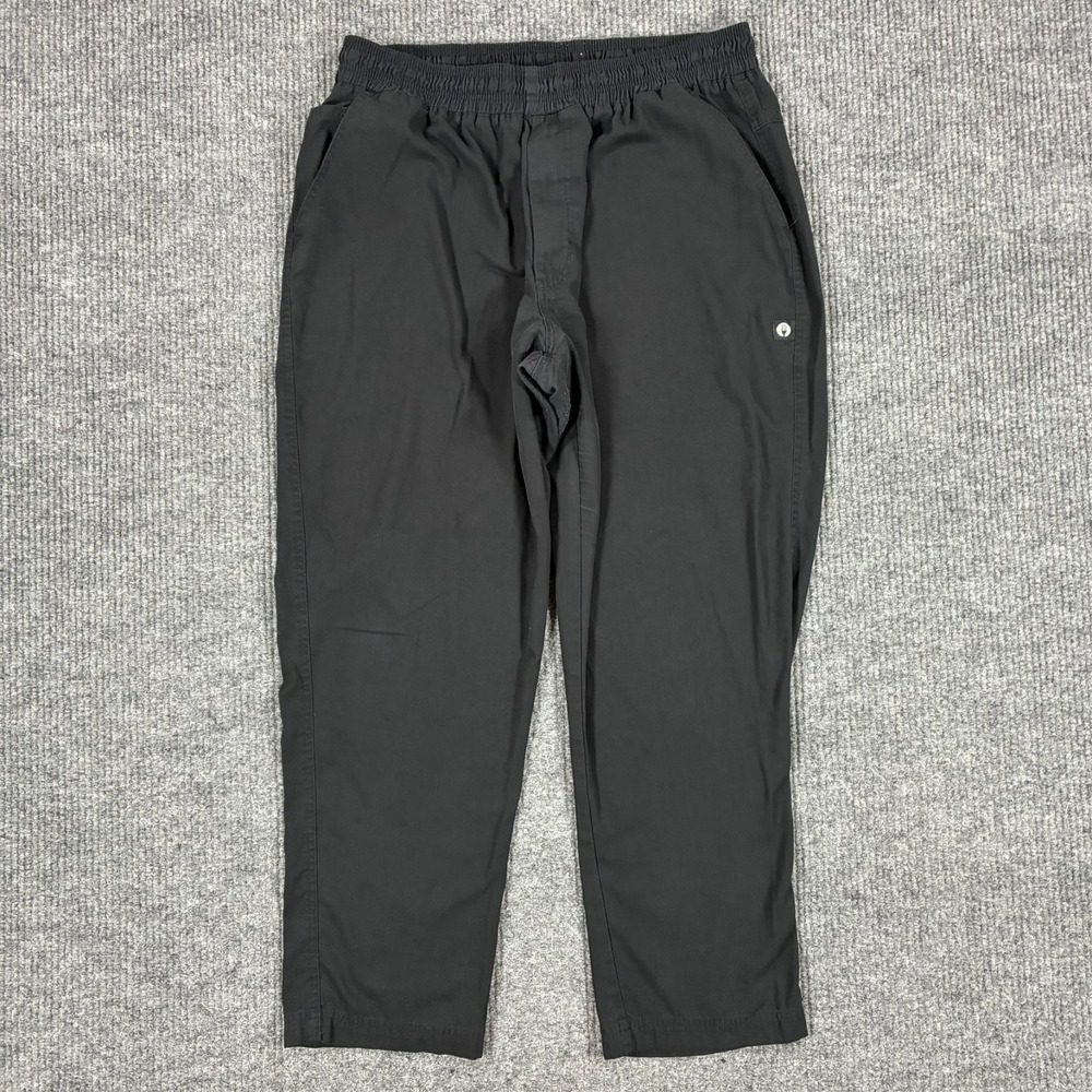 Chef Works Black Chef Pants Mens 2XL Elastic Waist Kitchen Uniform Workwear